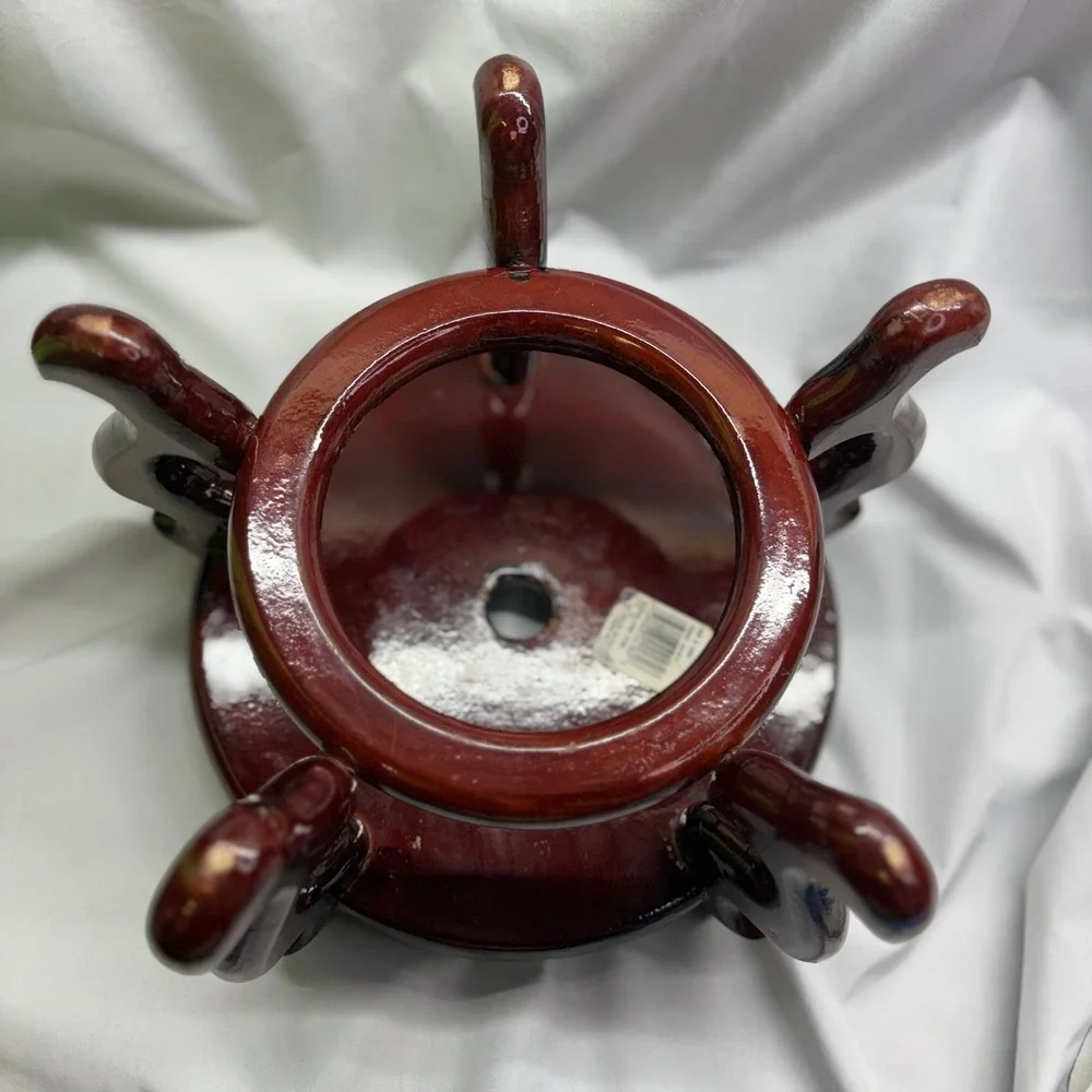Rosewood Vase Stand Unisex Medium Dark Brown Good Carved 5-Leg Pedestal
